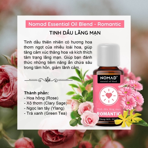 Tinh Dầu Thư Giãn, Lãng Mạng Nomad Essential Oil Blend - Romantic