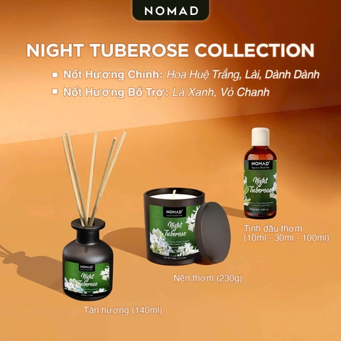 Bộ Tán Hương Que Mây Nomad Reed Diffuser 140ml - Night Tuberose