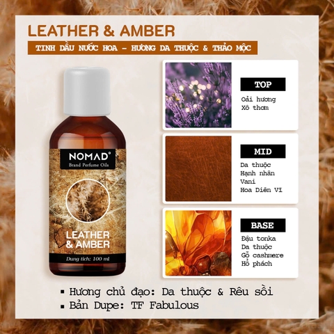Tinh Dầu Nước Hoa Cô Đặc Nomad Brand Perfume Oils - Leather & Amber