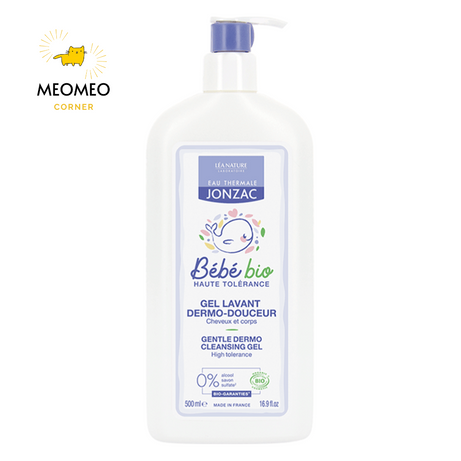 Sữa Tắm Gội Hữu Cơ Dịu Nhẹ Eau Thermale Jonzac Bébé Bio Gel lavant Cleansing Gel 500ml cho bé