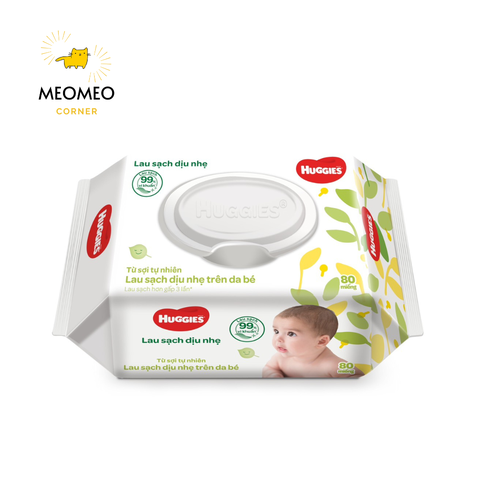 Khăn giấy ướt Huggies cho bé không mùi 80 miếng