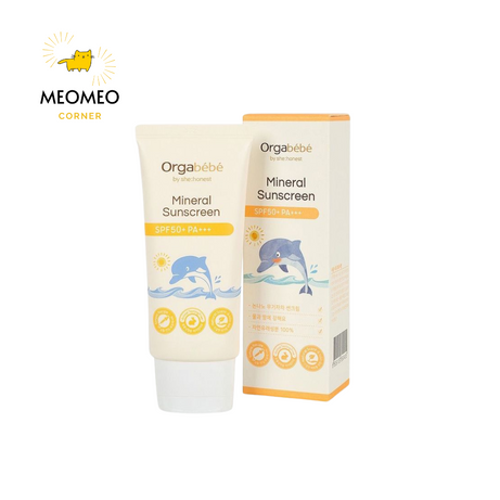 Kem chống nắng hữu cơ Orgabebe SPF 50PA+++ - Nội địa Hàn (50g) cho bé từ 6 tháng tuổi