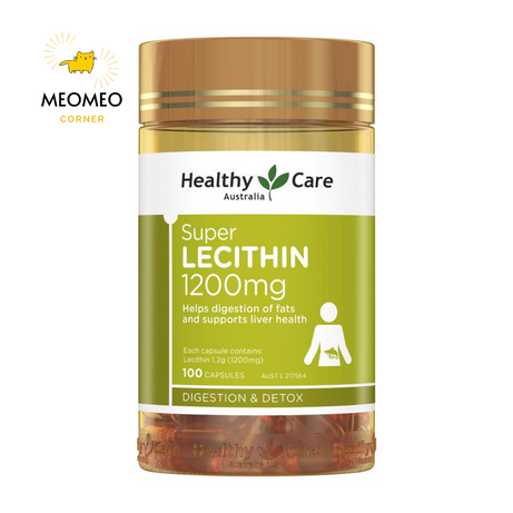 Mầm đậu nành Healthy Care Lecithin 1200mg của Úc 100 viên
