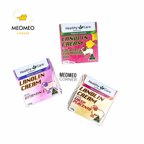 Kem nhau thai Healthy Care Lanolin with Sheep Placenta/ Vitamin E / Hoa Anh Thảo Everning Primrose 100g