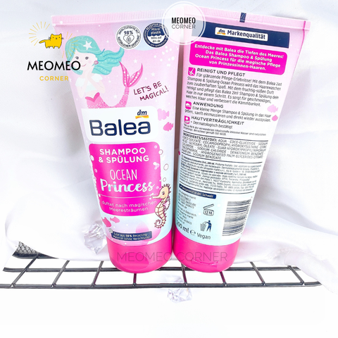 Dầu gội và xã dưỡng tóc Balea công chúa màu hồng 2 in 1 Little Princess cho bé của Đức