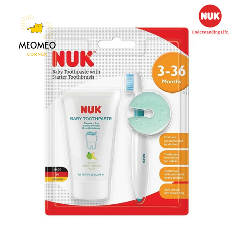 Set Bàn chải và kem đánh răng chống hóc Nuk cho bé