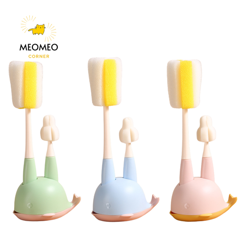 Cọ rửa bình sữa và núm ti mút xốp 2 chi tiết cho bé