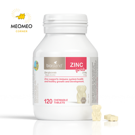 Kẽm dạng nhai cho bé Bio Island ZInc 120 viên