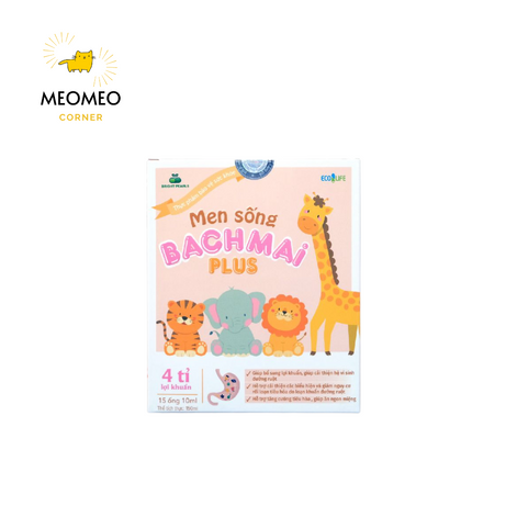 Men sống Bạch Mai Plus bổ sung lợi khuẩn cho bé hộp 15 ống