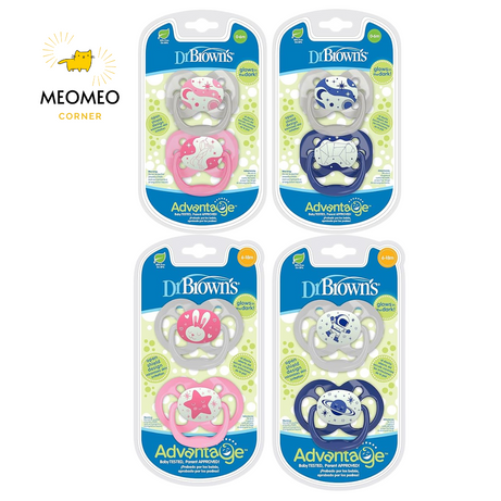 Ti giả / Ty ngậm Dr Brown cho bé [Dạ quang - Không nắp chụp]