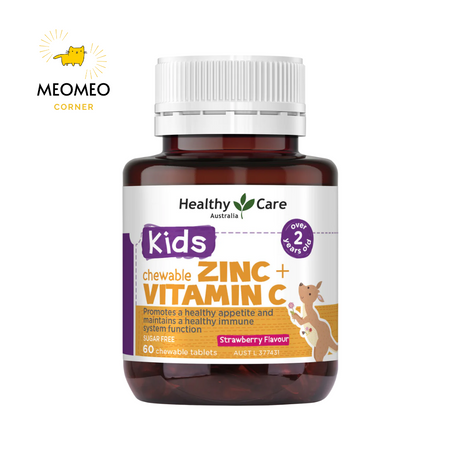 Kẹo nhai kẽm Zinc + Vitamin C Healthy Care cho bé của Úc