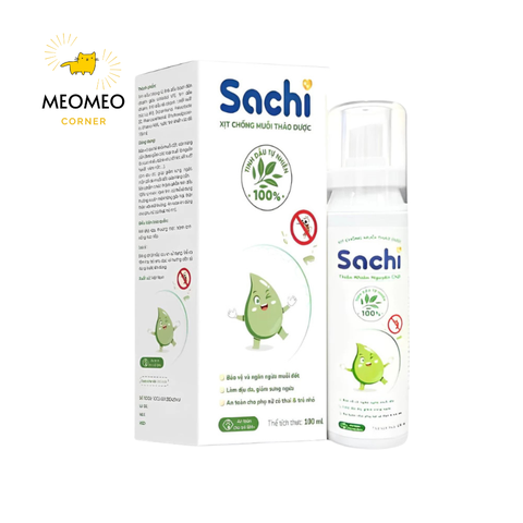 Xịt chống muỗi SACHI xịt muỗi thảo dược an toàn lành tính Chai 100ml