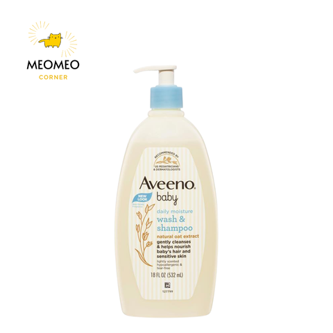 Sữa tắm gội toàn thân cho bé Aveeno Baby Lightly Scented Wash & Shampoo 532ml