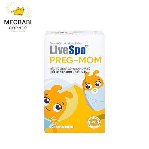 Bào Tử Lợi Khuẩn Cho Mẹ & Bé, Hỗ Trợ Giảm Táo Bón, Biếng Ăn LiveSpo PREG-MOM