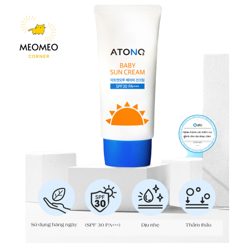 Kem Chống Nắng Thuần Chay Oxygen Atono2 SPF30 PA+++ Cho Bé 6M+ 60g