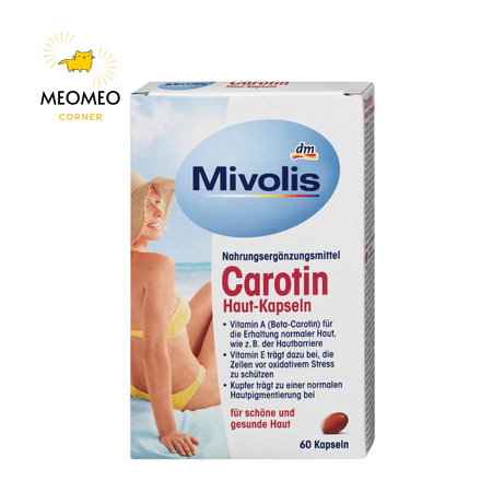 Viên uống chống nắng Mivolis Carotin Hộp 60 viên của Đức