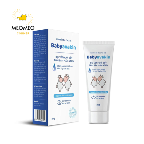 Kem bôi da cho bé Babyavakin dịu muỗi đốt, rôm sảy, mẩn ngứa, dưỡng ẩm cho trẻ sơ sinh 20g