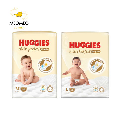 Tã bỉm quần Huggies Skin Perfect 2 vùng thấm M L XL XXL