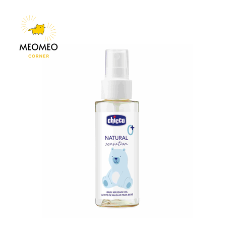 Dầu mát xa cấp ẩm & hỗ trợ đàn hồi da Chicco Massage Oil Natural Sensation 0M+ 100ml
