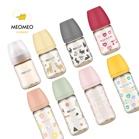 Bình sữa Moyuum Hàn Quốc cho bé 170ml/ 270ml Bình trơn/ Thỏ Hồng/ Xám/ Mây/ Tim