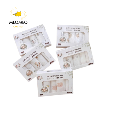 Set 5 khăn sữa sợi tre 4 lớp Monona x Joonee