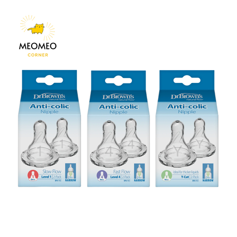 Núm ti thay thế bình sữa Dr.Brown's Option Plus cổ hẹp