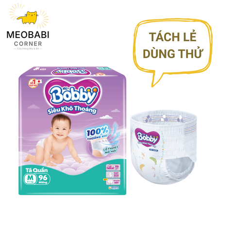 [Miếng lẻ] Tã / bỉm quần Ultra+ Bobby Gạo Non M, L, XL, XXL