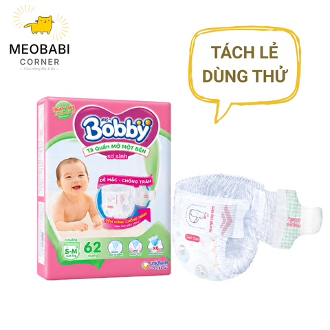 [Miếng lẻ] Tã / bỉm quần Mở Một Bên Bobby NB & S