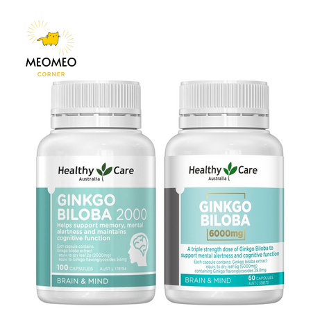Bổ não / Hoạt huyết dưỡng não Healthy Care Ginkgo Biloba của Úc