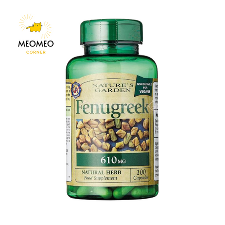 Viên lợi sữa cỏ cà ri Nature’s Garden Fenugreek 610mg của Anh Quốc 100 viên