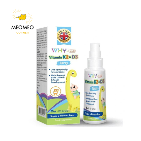 Vitamin K2 & D3 Why Kids dạng Xịt cho bé từ sơ sinh 15ml
