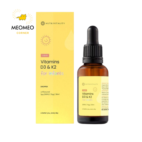 Vitamin D3K2 MK7 cho bé Nutrivitality của Anh Quốc