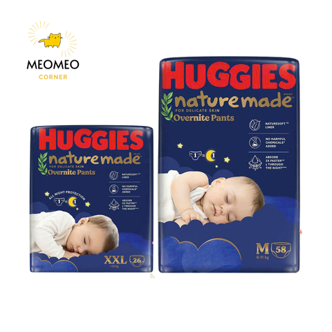 Tã bỉm quần Huggies Nature Made Overnight OVN đêm M L XL XXL