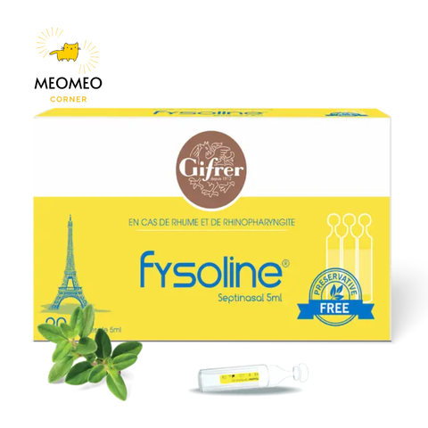 Nước muối sinh lý kháng khuẩn Pháp Fysoline Septinasal - hỗ trợ giảm viêm mũi, sổ mũi - Muối vàng