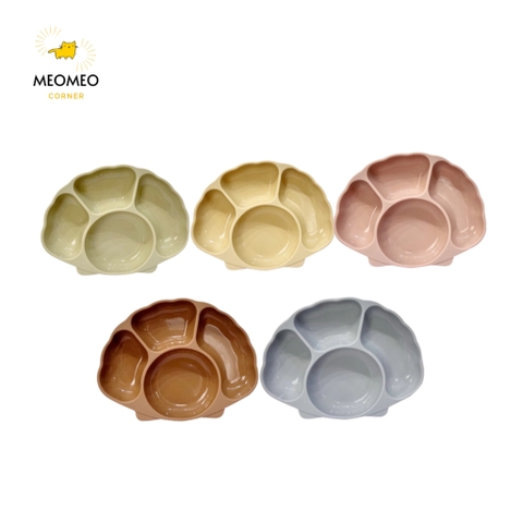 Khay Ăn Dặm Cho Bé Hình Sò TGM Silicone Seashell Suction Plate Chống Lật Chia Nhiều Ngăn