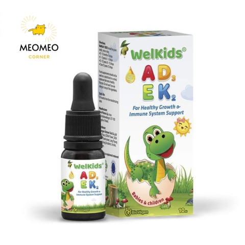 WelKids ADEK bổ sung D3K2 kết hợp Vitamin A, E hỗ trợ nâng cao đề kháng, phát triển chiều cao