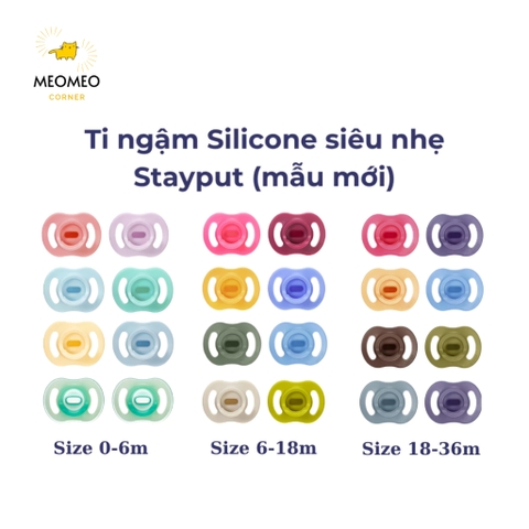 TI GIẢ / TY NGẬM Tommee Tippee silicone siêu nhẹ Ultra-light StayPut