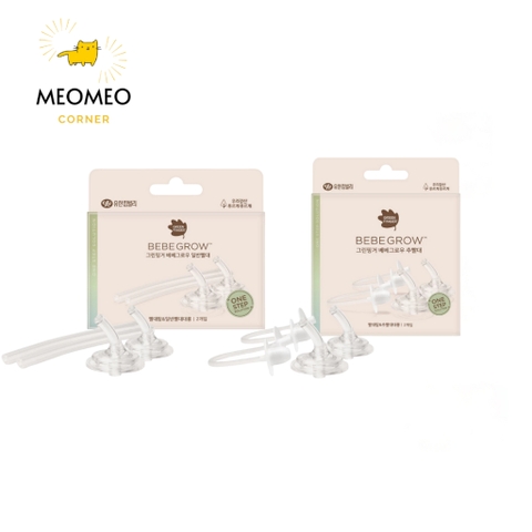 Ống Hút Thường/ Quả tạ silicon Greenfinger Bebegrow Cho Bình Sữa, Bình Tập Uống Cổ Rộng Green finger