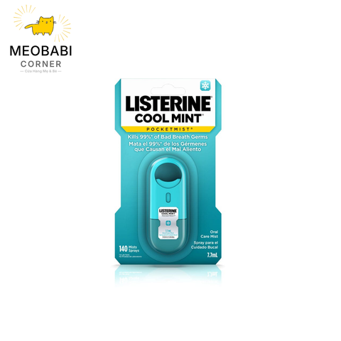 Xịt thơm miệng diệt khuẩn Listerine 7,7ml Cool Mint Pocket Mist