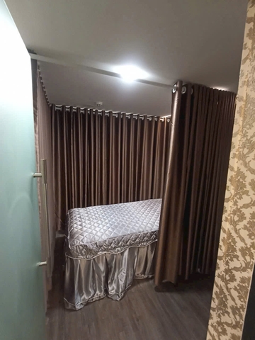 Rèm Vải Màu Nâu Cho SPA