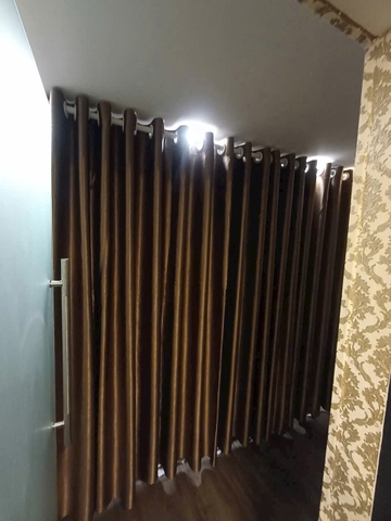 Rèm Vải Màu Nâu Cho SPA