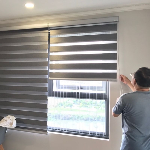 Rèm Cầu Vồng Hàn Quốc Màu Xám