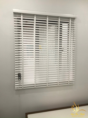 Rèm Sáo Gỗ Màu Trắng