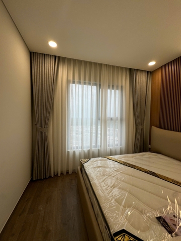 Rèm Vải Bố 2 Lớp Màu Ghi + Voal trắng