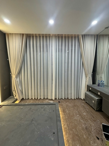 Rèm 2 Lớp Màu Bee + Voal Trắng
