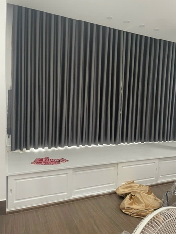 Rèm Vải Màu Xám Đen