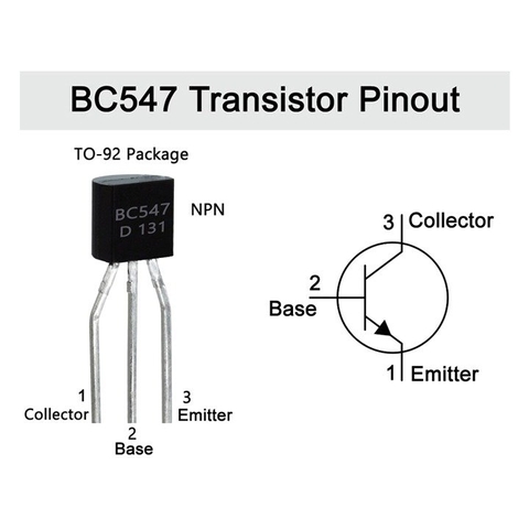 BC547 Transistor NPN 45V 0.1A 3 Chân TO-92