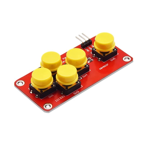 ￼Module AD Keyboard 5 Nút Nhấn Và 3 Chân Ra (Analog, Vcc, Gnd) kết nối arduino