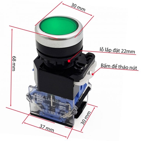 Nút nhấn nhả, nhấn giữ LA38-11BN 22mm