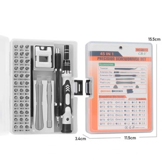 Bộ tua vít đa năng 45in đầu mũi thép trắng có nam châm